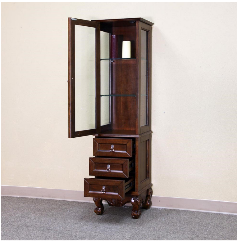 Bellaterra Linen Cabinet Walnut-24-202016H-TOWER