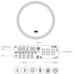 Image shows graphics of round mirror and control cluster. Also shows labels on control icons.