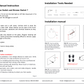 Image shows printed operating, care and maintenance instructions. Also, instalation instructions with graphics.