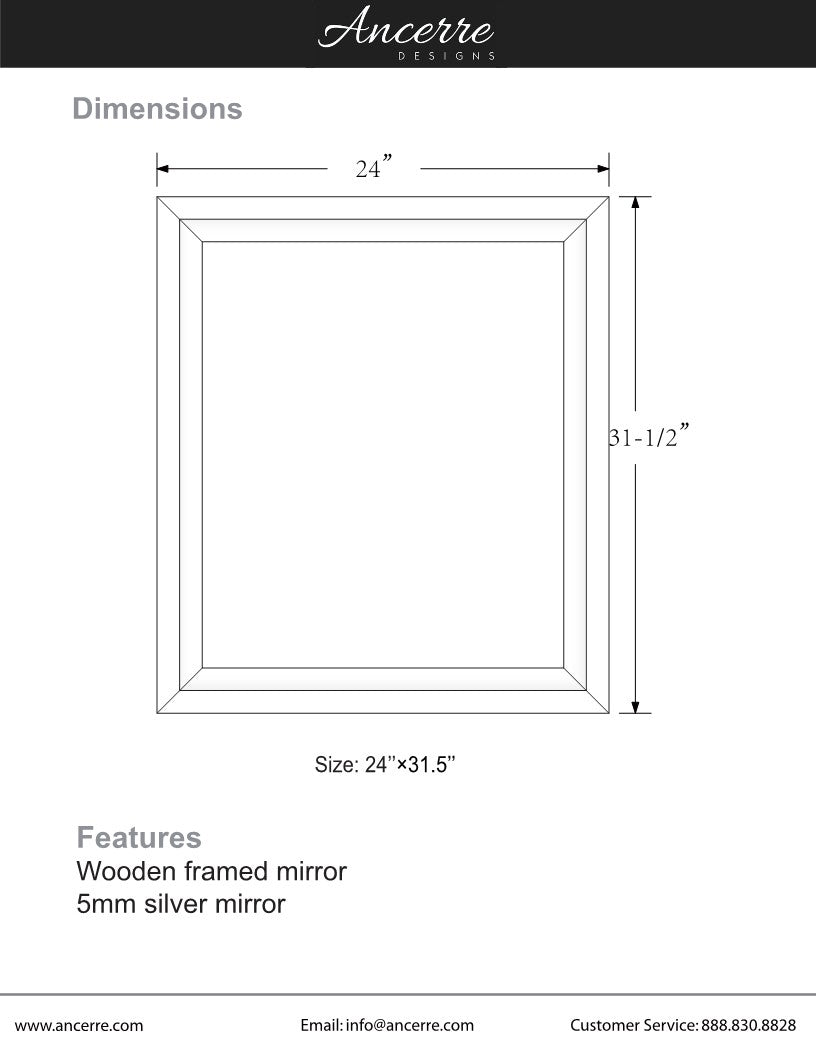 Ancerre Designs Wood-Framed Mirror—24 inch