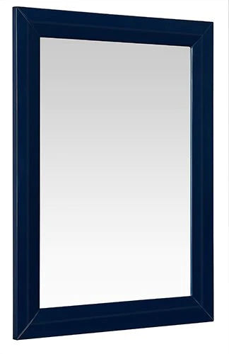 Image is white background angle photo of Heritage Blue wood framed Ancerre mirror.