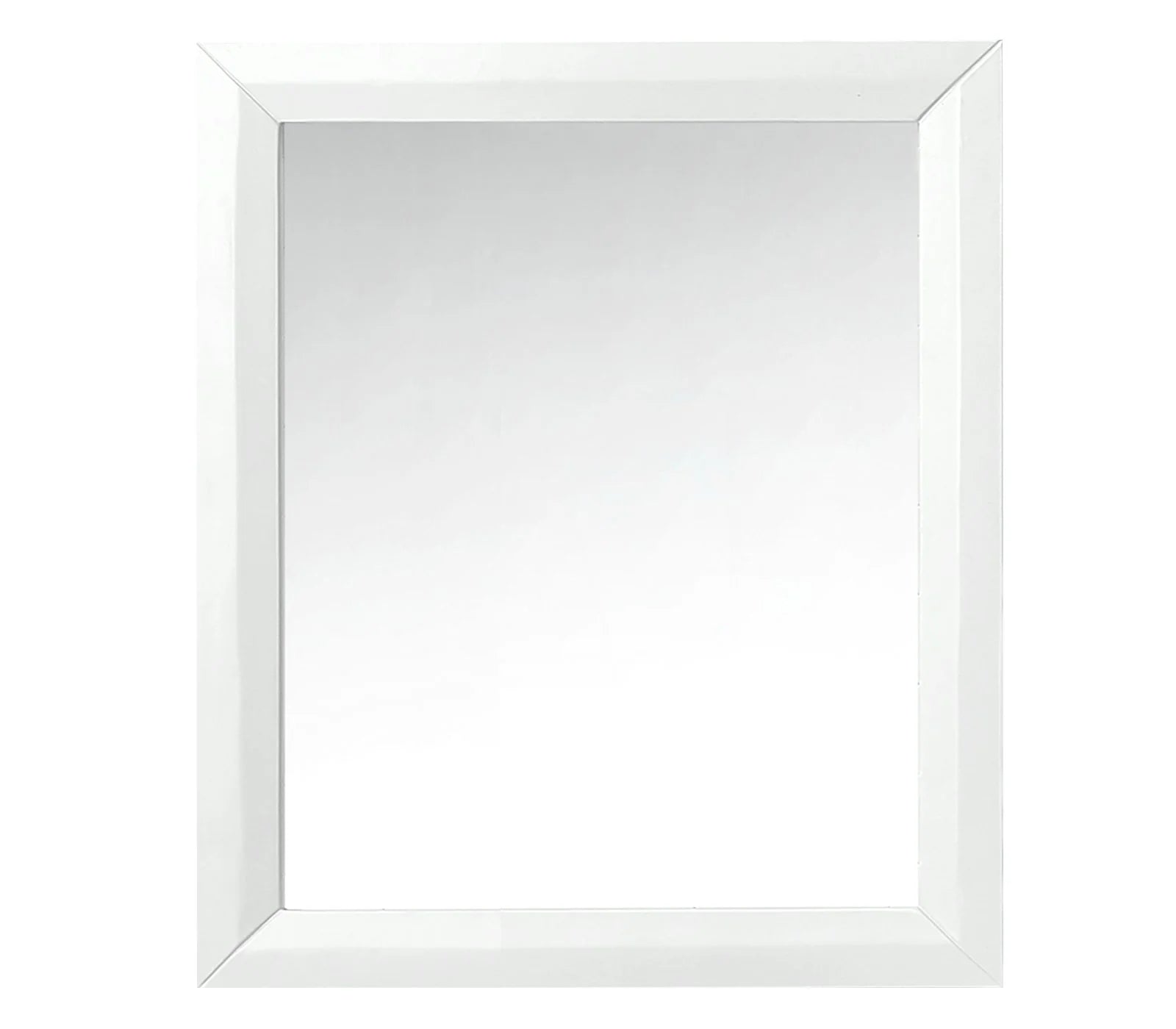 Image is white background photo of white wood framed Ancerre mirror.